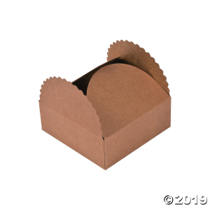 Kraft Paper Scalloped Edge Favor Boxes (24 Piece(s))