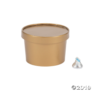 Gold Round Favor Boxes with Lid (Per Dozen)