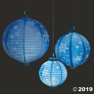 Snowflake Light-Up Hanging Paper Lanterns (3 Piece(s))