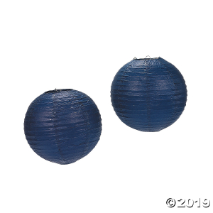 Navy Blue Hanging Paper Lanterns (6 Piece(s))