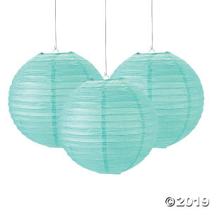 Mint Green Hanging Paper Lanterns (6 Piece(s))