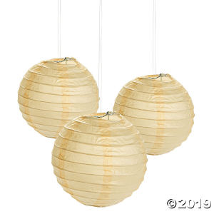 Mini Ivory Hanging Paper Lanterns (Per Dozen)