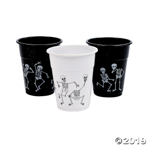 Skeleton Print Plastic Cups (50 Piece(s))
