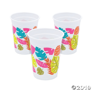 Tropical Leaf Plastic Cups (25 Piece(s))