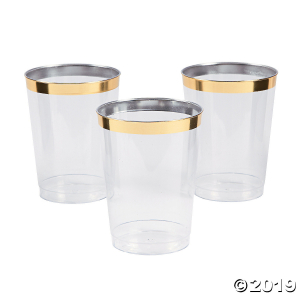 Premium Gold-Trim Plastic Cups (20 Piece(s))