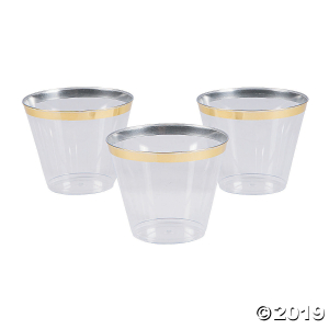 Small Plastic Cups with Gold Trim (24 Piece(s))