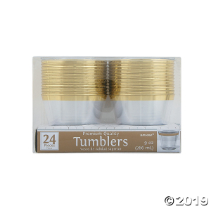 Small Plastic Cups with Gold Trim (24 Piece(s))