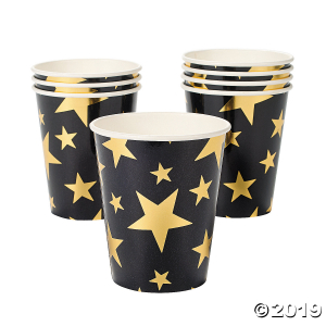 Gold Foil Star Paper Cups (8 Piece(s))