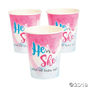 Pink & Blue Watercolor Paper Cups (8 Piece(s))