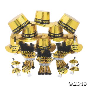 Gold New Year's Eve Party Kit for 50 (1 Set(s))
