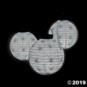Spider & Cobweb Light-Up Hanging Paper Lantern Halloween Decorations (3 Piece(s))