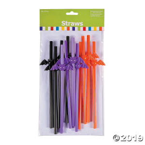 Bat-Shaped Plastic Straws (Per Dozen)