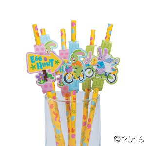Easter Paper Straws with Cutouts (24 Piece(s))
