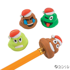 Christmas Poop Emoji Pencil Toppers (Per Dozen)