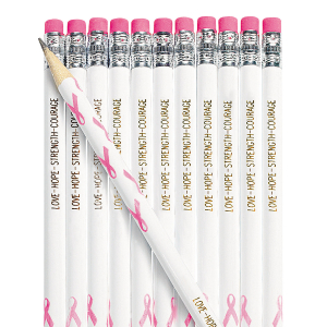 Personalized Pink Ribbon Pencils (72 Piece(s))