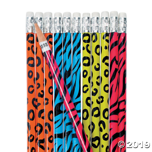 Neon Animal Print Pencils (24 Piece(s))