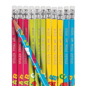 Personalized School Theme Print Pencils (72 Piece(s))