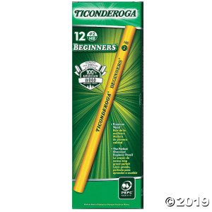 Ticonderoga® Beginners Primary Size No. 2 Pencils without Eraser, 12 Per Pack, Set of 3 Packs (3 Piece(s))