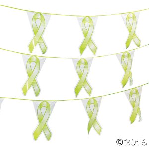 Lime Green Ribbon Plastic Pennant Banner (1 Piece(s))