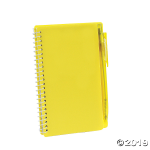 Yellow Spiral Notebooks with Pens (Per Dozen)