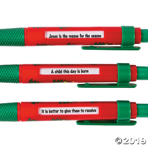 Christmas Religious Message Pens (Per Dozen)