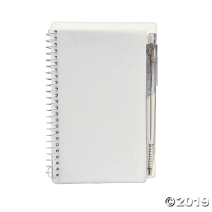 White Spiral Notebooks with Pens (Per Dozen)