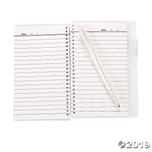 White Spiral Notebooks with Pens (Per Dozen)