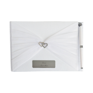 Personalized Two Hearts Wedding Guest Book & Pen Set (1 Set(s))