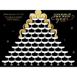 Personalized New Year's Eve Champagne Tower Guest Book Sign (1 Piece(s))
