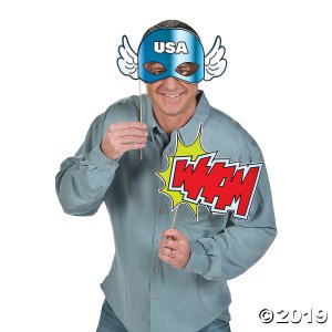 Superhero Photo Stick Props (Per Dozen)