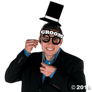 Bride & Groom Photo Stick Props (1 Set(s))