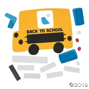 Back-to-School Bus Picture Frame Magnet Craft Kit (Makes 12)