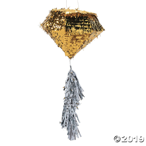 Gold Diamond Piñata with Silver Tassel (1 Piece(s))