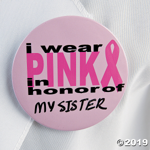 I Wear Pink in Honor Of Breast Cancer Awareness Buttons (24 Piece(s))