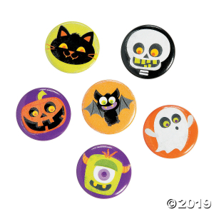 Glow-in-the-Dark Halloween Mini Buttons (48 Piece(s))