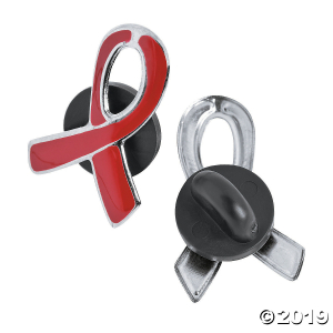 Red Awareness Ribbon Pins (Per Dozen)