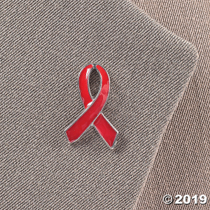 Red Awareness Ribbon Pins (Per Dozen)