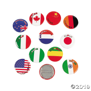 Flags Around the World Mini Buttons (48 Piece(s))