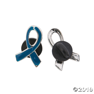 Blue Awareness Ribbon Pins (Per Dozen)