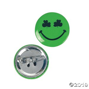 Shamrock Smile Face Mini Buttons (48 Piece(s))