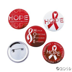 Red Hope Buttons (Per Dozen)