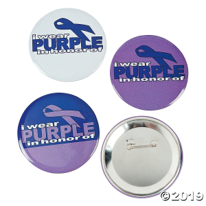 Purple Awareness Ribbon Buttons (24 Piece(s))