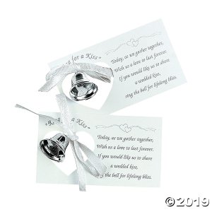 Silvertone Wedding Bells on Place Cards (50 Piece(s))