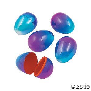 Two-Tone Metallic Plastic Easter Eggs - 12 Pc. (Per Dozen)