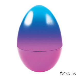 Humongous Two-Tone Metallic Plastic Easter Egg - 1 pc.