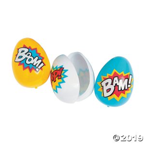 Superhero Plastic Easter Eggs - 12 Pc. (Per Dozen)
