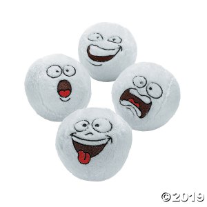 Funny Face Plush Snowballs (Per Dozen)
