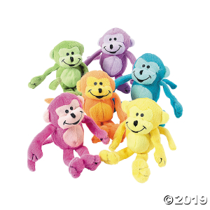 Neon Stuffed Monkeys (Per Dozen)