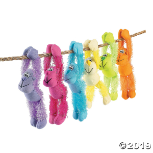 Long Arm Neon Stuffed Gorillas (Per Dozen)