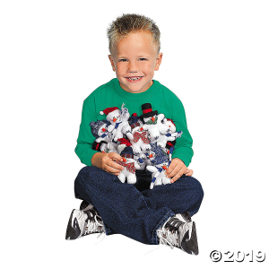 Snowflake Plush Snowmen (Per Dozen)